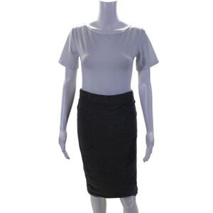 Graham & Spencer Womens Elastic Waistband Knit Pencil Skirt Gray Size Medium